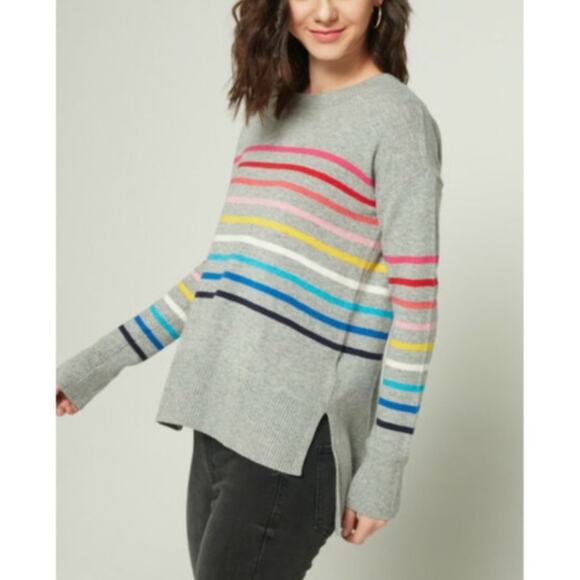 Gap Wool Blend Gray Rainbow Stripe Sweater Size XS - Picture 1 of 12